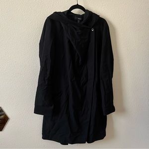 Forever 21 Black Draped Overcoat